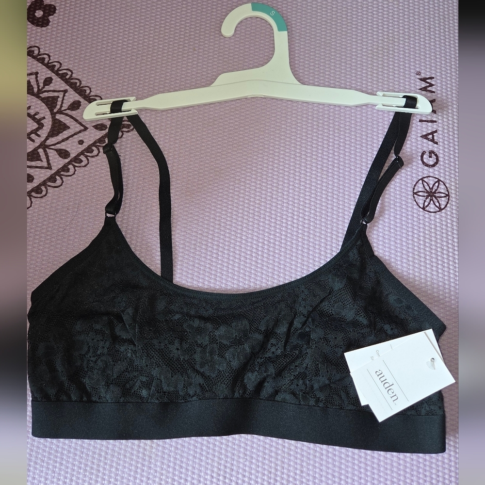Auden Elegant Black Floral Bra